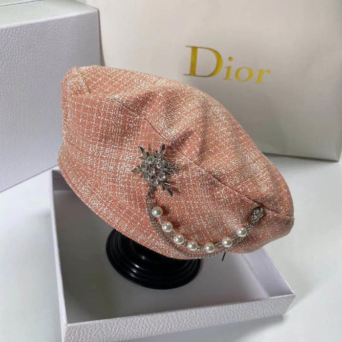 Stylish Luxury Diamond Decoration Beret