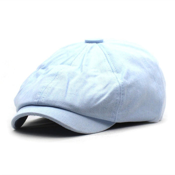 Solid Cotton Flat Peaked Cap For Men