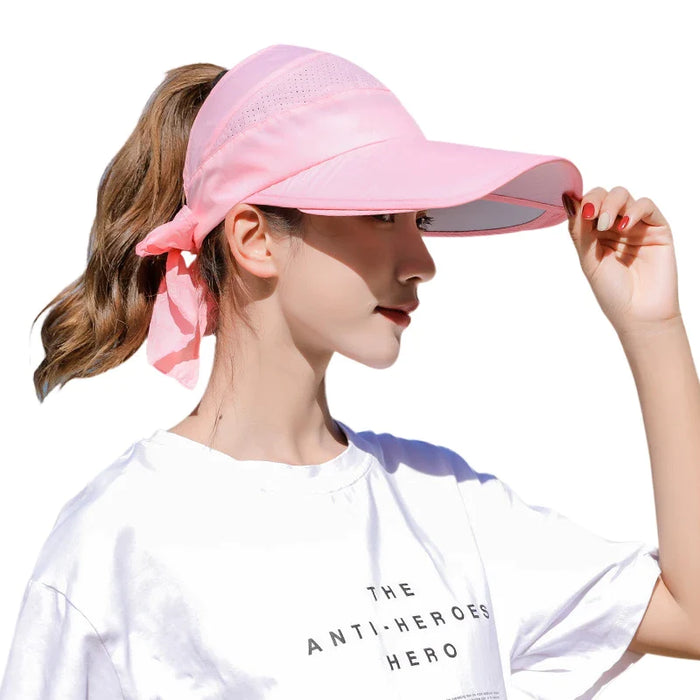 Solid Color Beach Visor Hats For Women