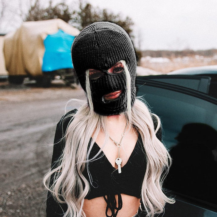 Knit Acrylic Outdoor Full Face Cover Thermal Mask