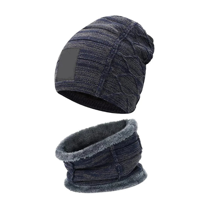 Men's Neck Warmer And Winter Beanie Hat Set