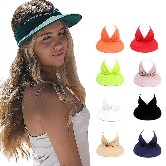 Women Solid Visor Sun Visor Hat