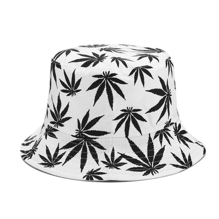 Spring & Summer Cotton Knit Flat Topped Leaf Bucket Hat