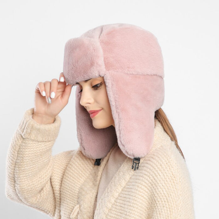 Russian Styled Thickened Cotton Earmuff Bomber Hat
