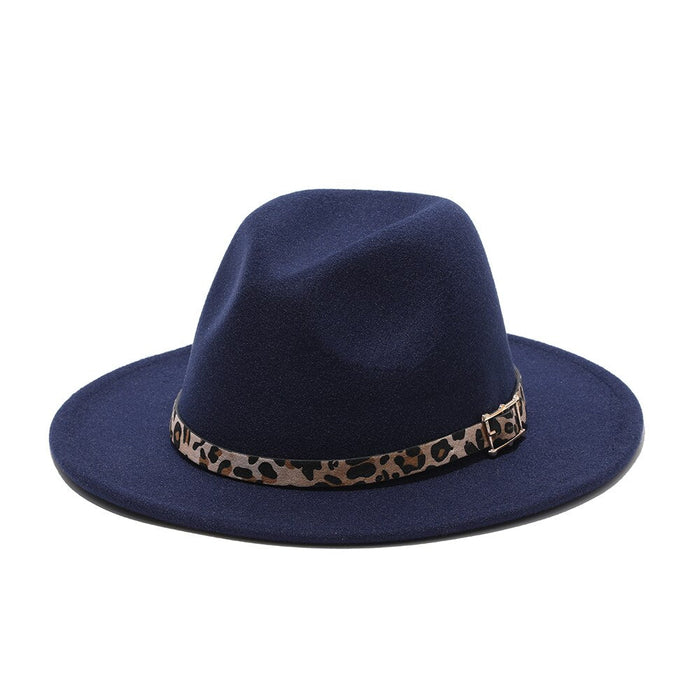 Vintage Style Leopard Buckled Wedding Fedora
