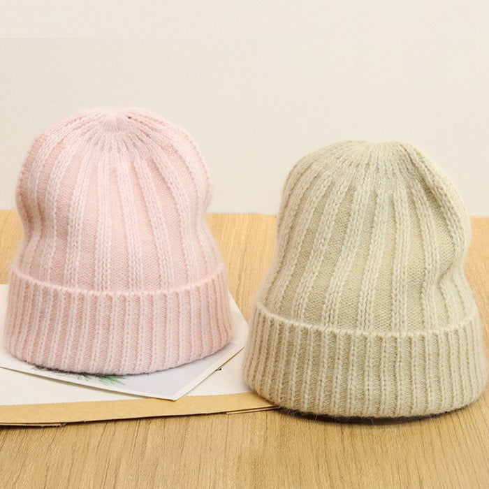 Twisted Pattern Rabbit Fur Knitted Winter Beanie