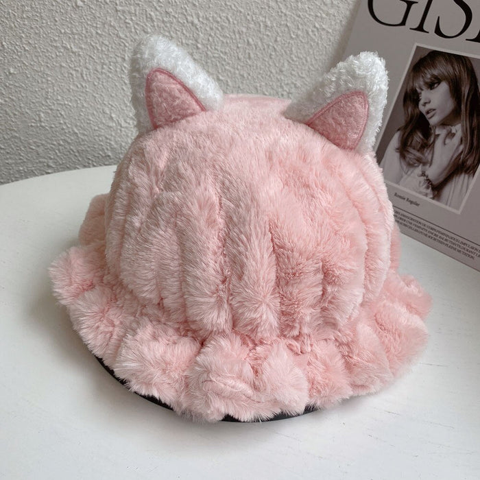 Adorable Winterized Comfortable Cotton Cat-Eared Bucket Hat