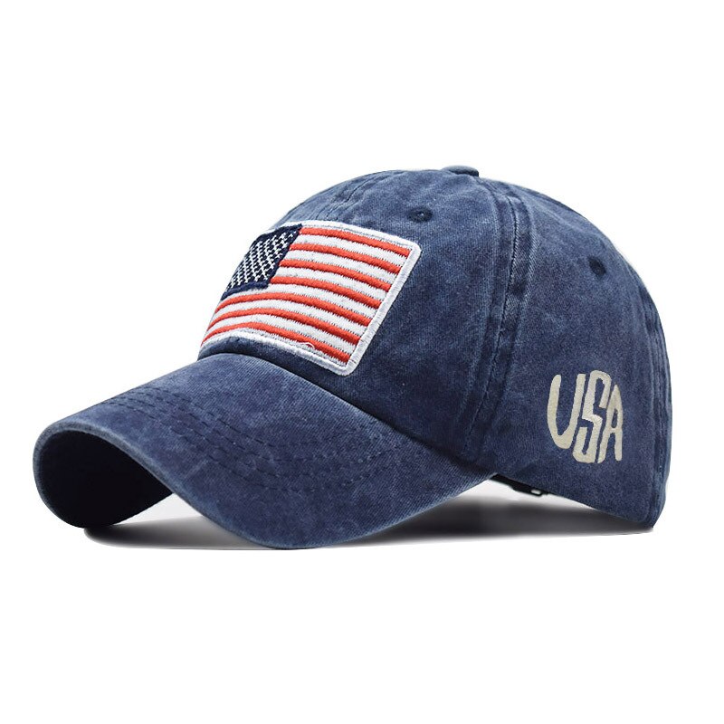 Vintage-Style Cap with American Flag Patch