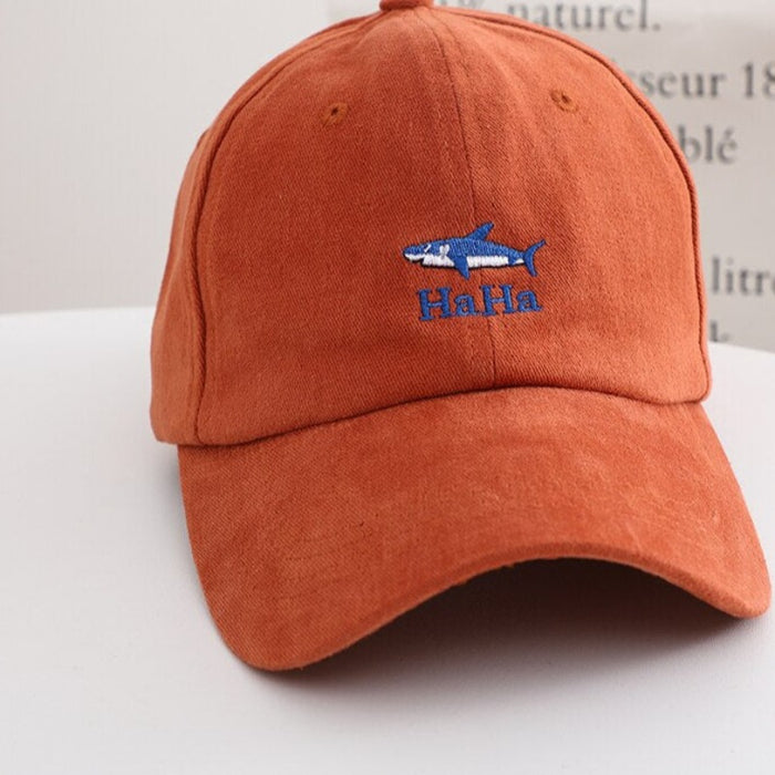 Cartoon Shark Embroidered Golf Dad Hat