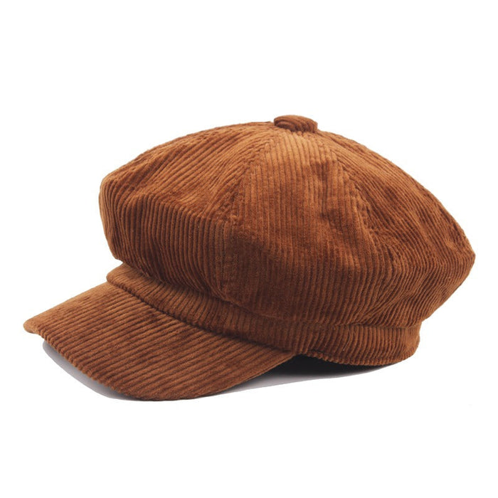 Casual Solid Newsboy Caps For Female