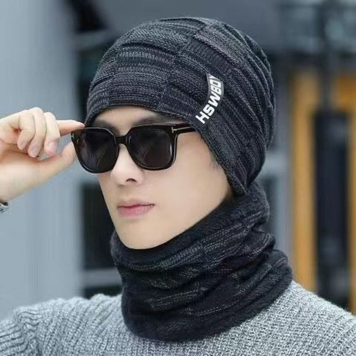 Windproof Comfortable Knitted Ear Protection Cap And Scarf