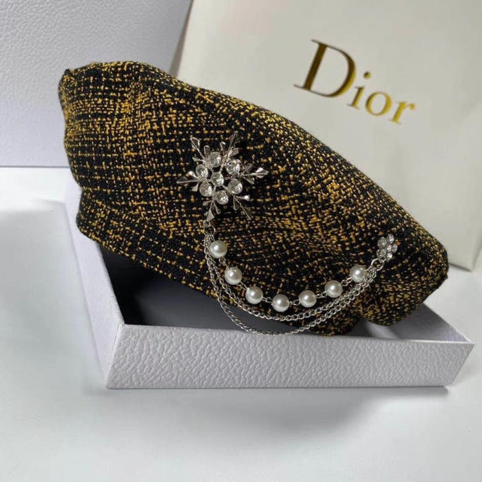 Stylish Luxury Diamond Decoration Beret