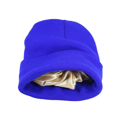 Winter Silk Satin Lined Beanie Hats