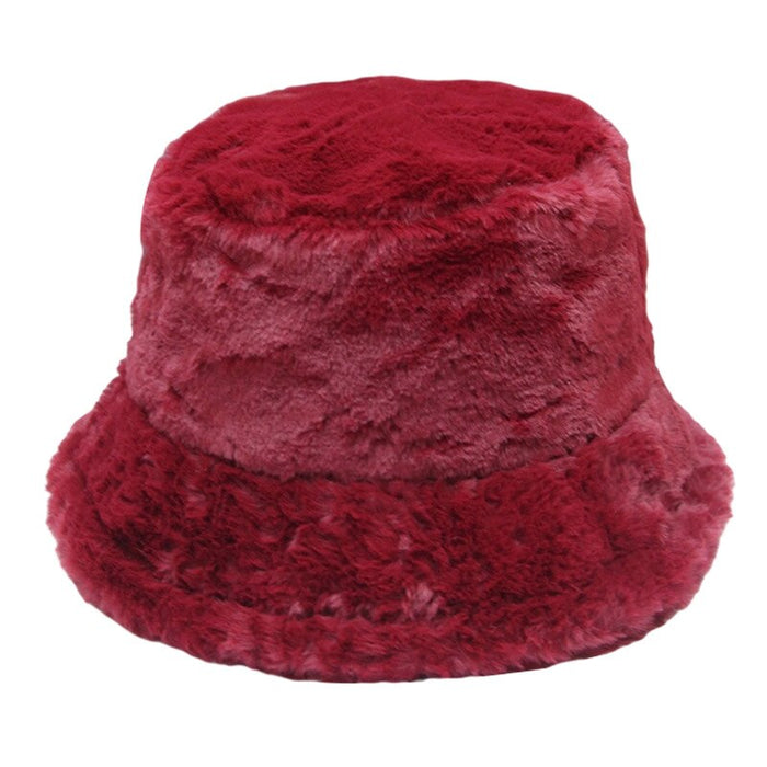 Warm Winter Faux Fur Solid Colored Bucket Hat