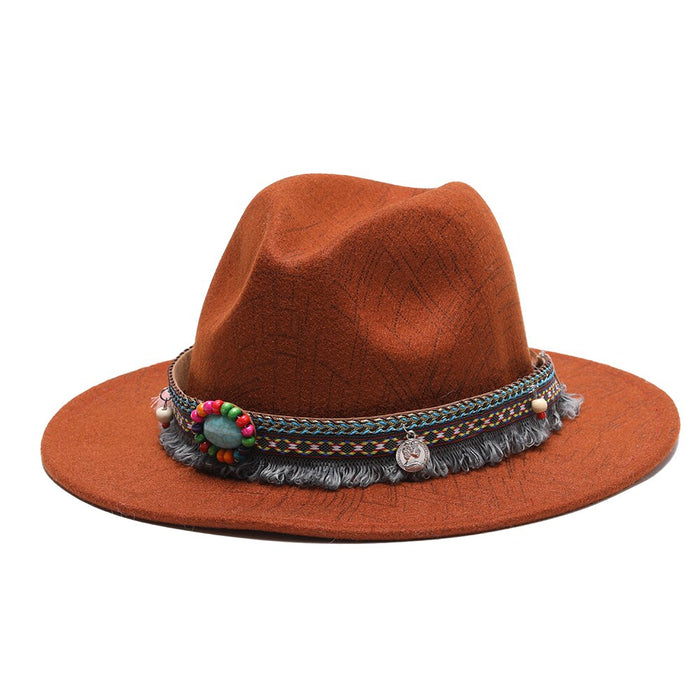 Pearled & Beaded Thin Lined Vintage Fedora