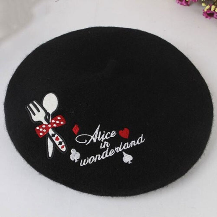 Women's Wool Embroider Warm Winter Berets