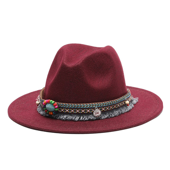 Pearled & Beaded Thin Lined Vintage Fedora