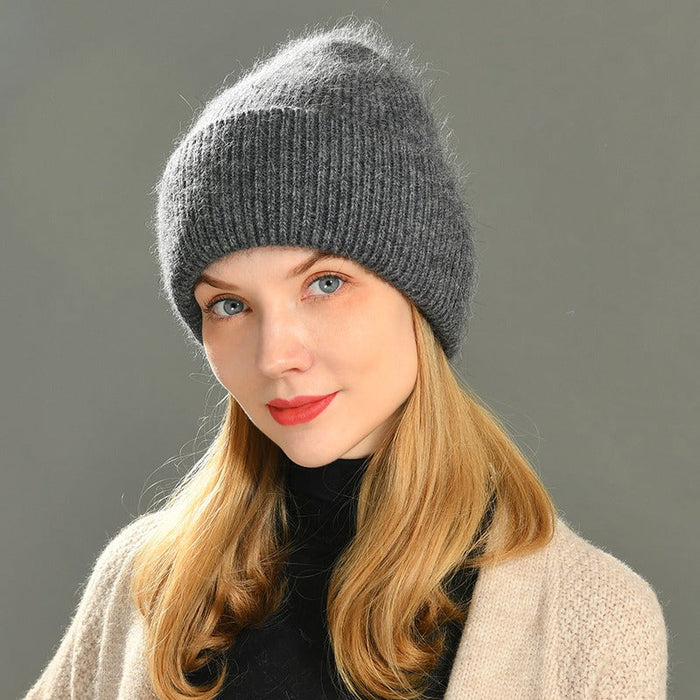Women's Casual Solid Cashmere Wool Knitted Beanies