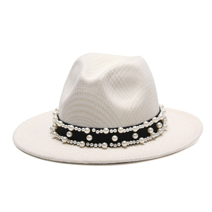 Classical Plaid Woolen Lattice Pattern Fedora
