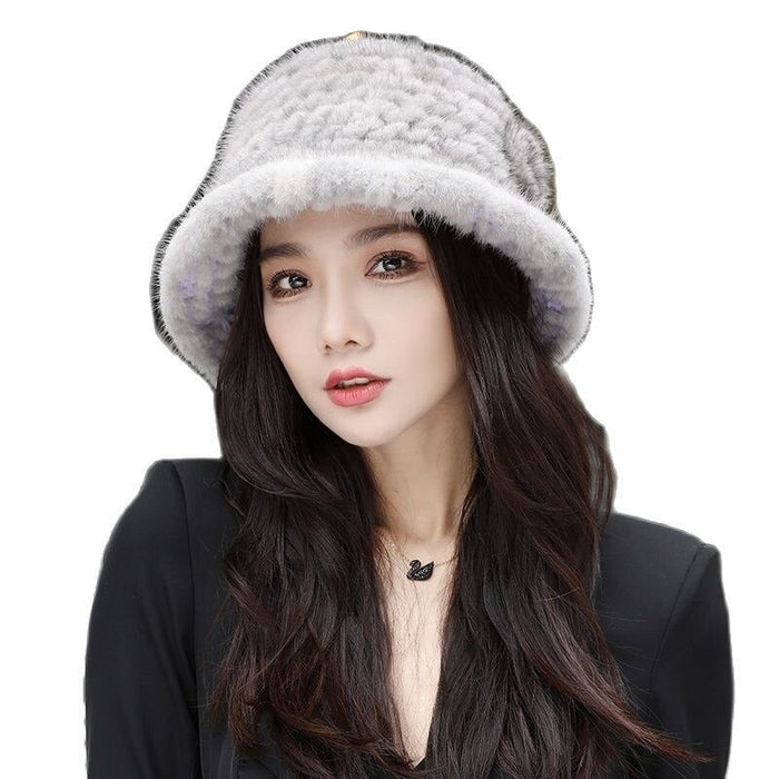 Women's Soft Bucket Mink Hat
