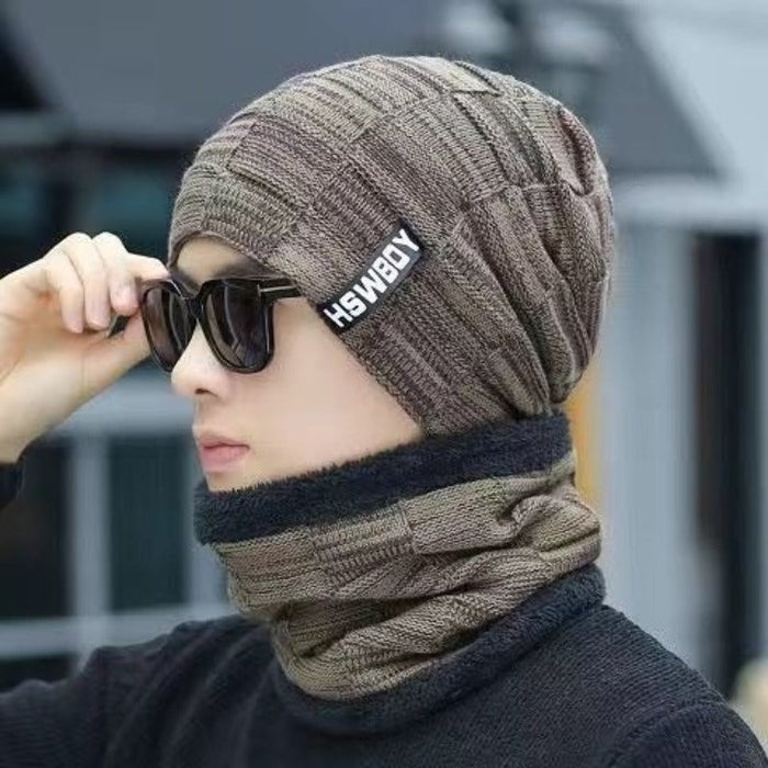 Windproof Comfortable Knitted Ear Protection Cap And Scarf
