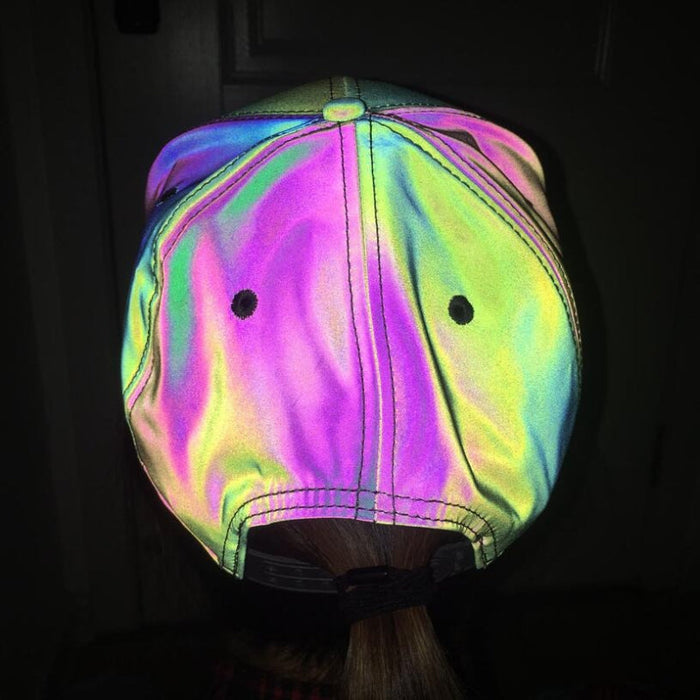 Colorful Reflective Light Baseball Cap For Women