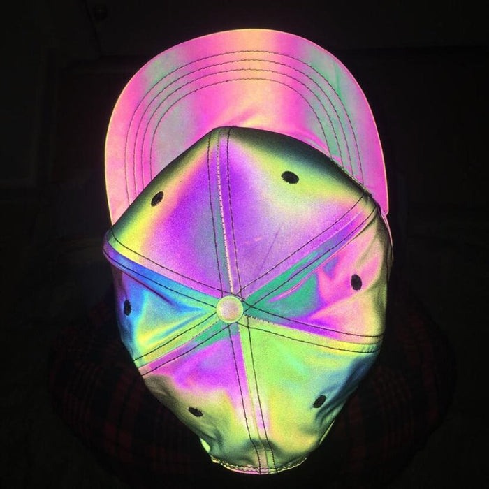 Colorful Reflective Light Baseball Cap For Women