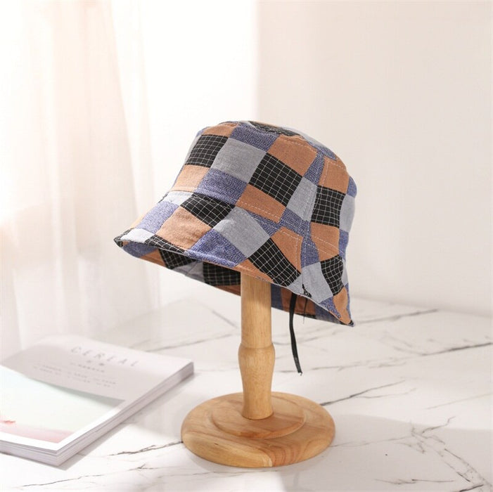 Blue Patchwork Autumn & Summer Women's Fashionable Bucket Hat