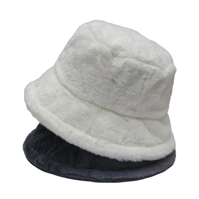 Warm Winter Faux Fur Solid Colored Bucket Hat