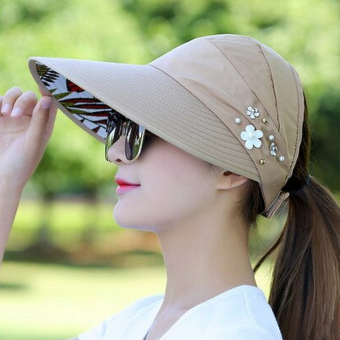 Women's UV Protective Casual Summertime Sun Hat With Visor