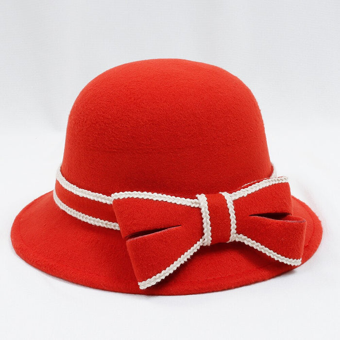 Autumn & Winter Domed Bowtie Jazz Bowler Hat