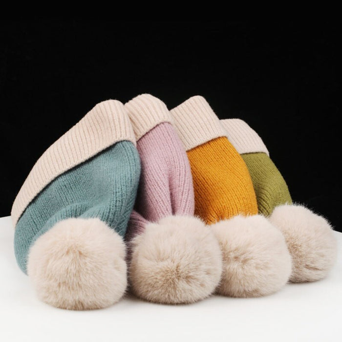 Soft & Thick Fleece Double Layer Lined Knitted Winter Hats