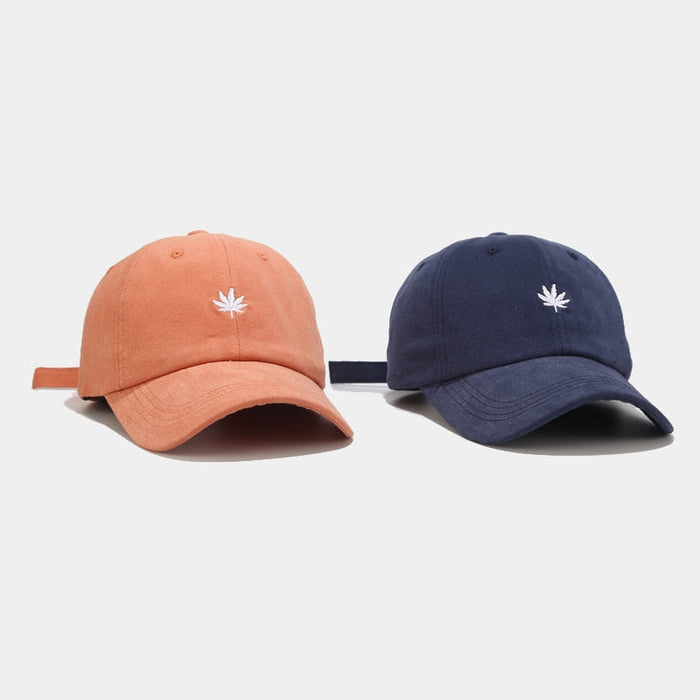 Trendy Embroidered Leaves Adjustable Cap
