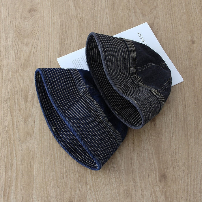 Foldable Faux Washed Denim Fisherman's Bucket Hat