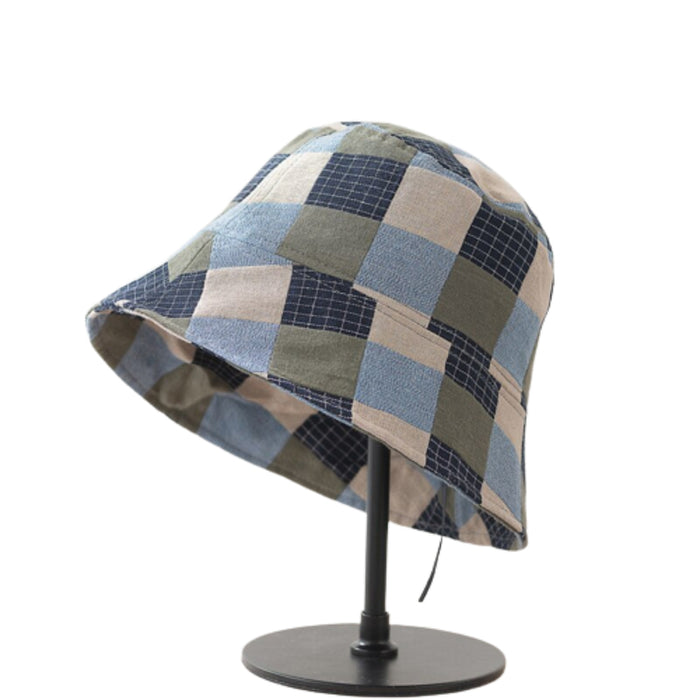 Blue Patchwork Autumn & Summer Women's Fashionable Bucket Hat