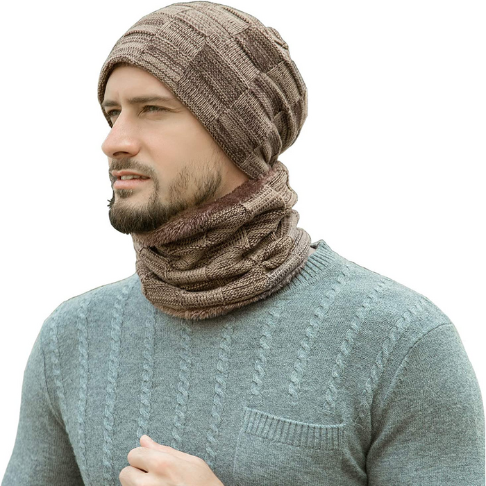 Men's Winter Beanie Skull Cap Neck Warmer