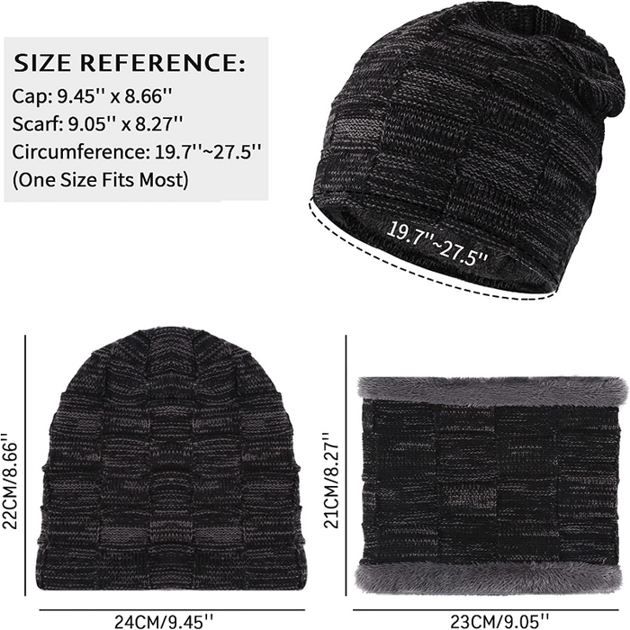 Men's Winter Beanie Skull Cap Neck Warmer