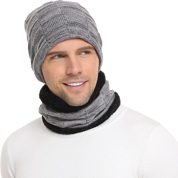 Men's Winter Beanie Skull Cap Neck Warmer