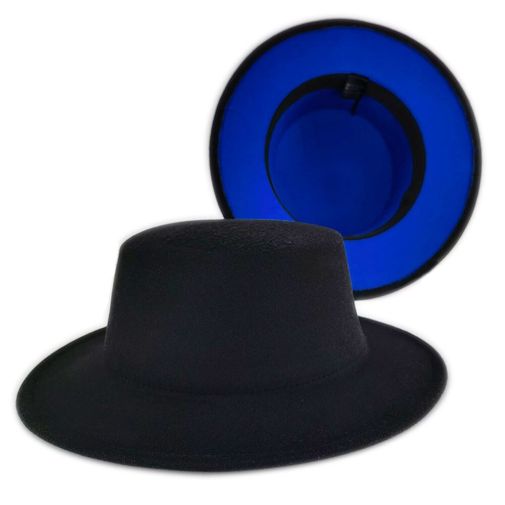 American Jazz Round Brim Flat Top Wool Bowler Hat