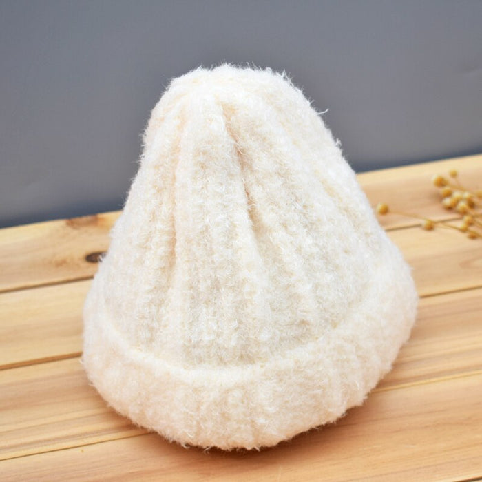 Warm Soft Rabbit Fur Knitted Winter Beanie