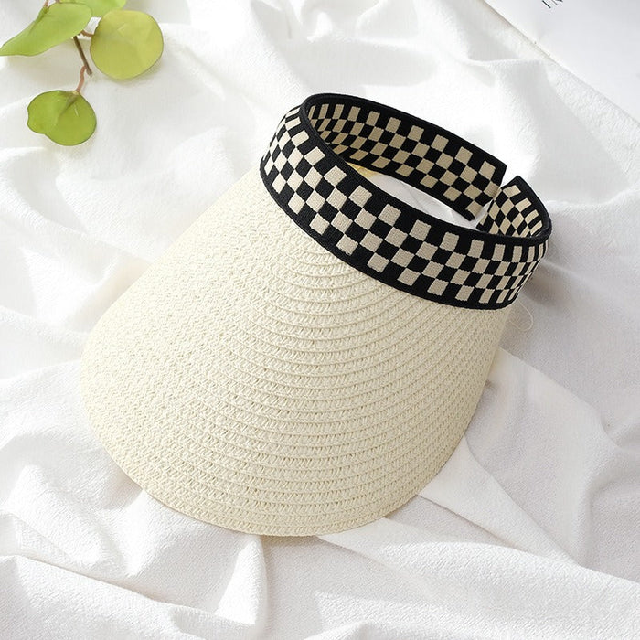 Summer Straw Visor Hats For Woman
