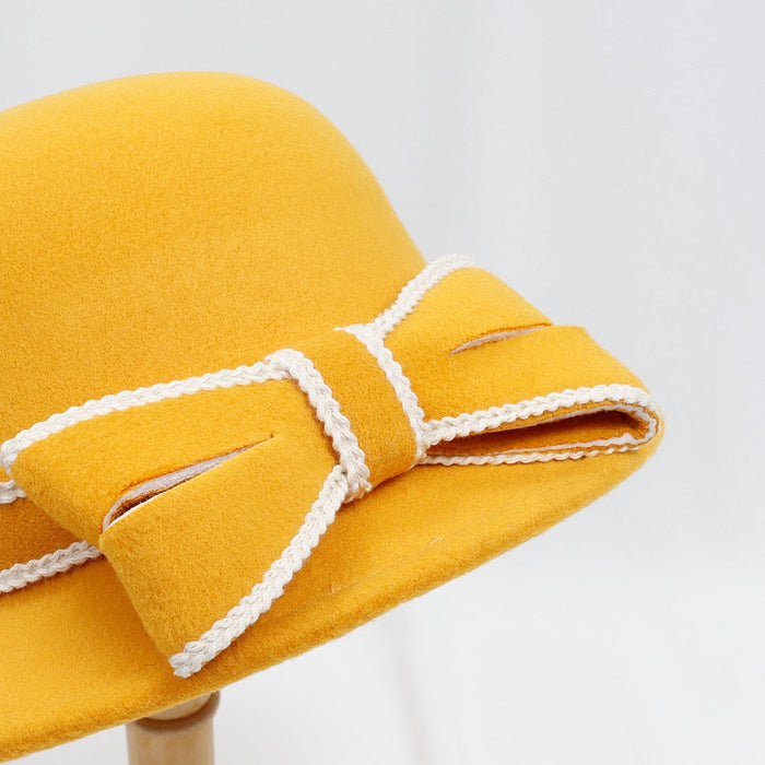 Autumn & Winter Domed Bowtie Jazz Bowler Hat
