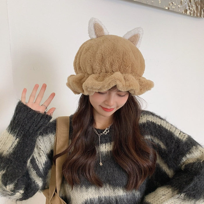 Adorable Winterized Comfortable Cotton Cat-Eared Bucket Hat