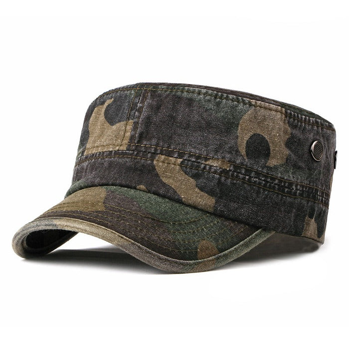 Military Baseball Hat With Flat Top For Men