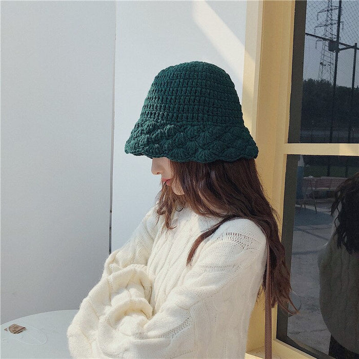 Autumn & Winter Wool Knitted Pattern Casual Bucket Hat