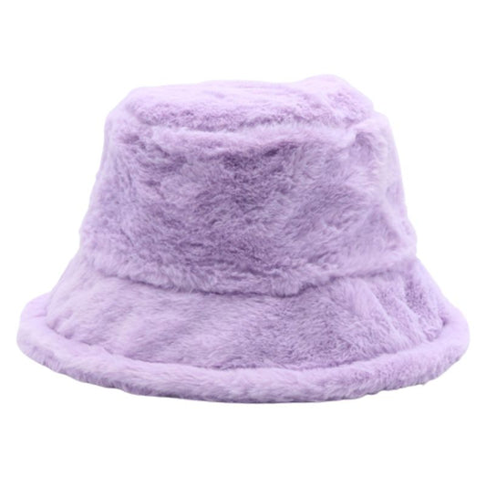 Solid Color Winter Faux Fluffy Fur Bucket Hat