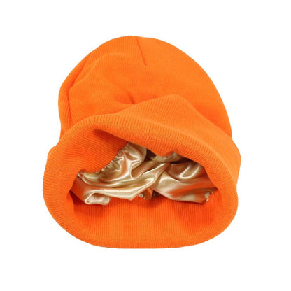 Winter Silk Satin Lined Beanie Hats