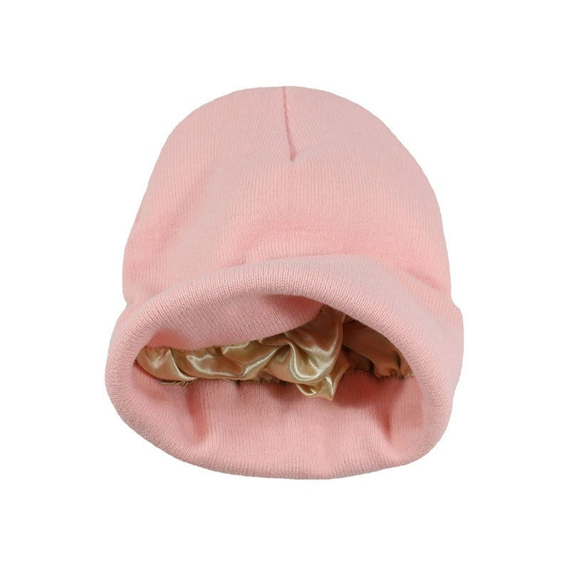 Winter Silk Satin Lined Beanie Hats