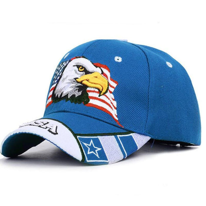 USA Flag & Eagle Embroidered Adjustable Cap