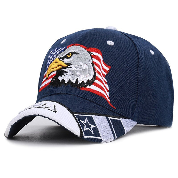 USA Flag & Eagle Embroidered Adjustable Cap